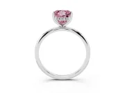 Fancy Pink Princess Cut Diamond Solitaire Engagement Ring Set in White gold with Prong Setting and Polished Band