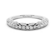 Round Diamond Classic Prong Eternity Band Set in Platinum with Continuous Row