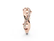 Round Diamond Pavé Twist Band Set in Rose gold with Bezel Setting