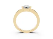 Emerald Cut Tension Style Engagement Ring Setting | Flush Set Accents | Yellow Gold
