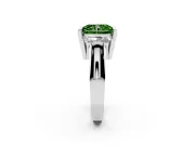 Radiant Cut Channel-Set Three Stone Engagement Ring Setting for a Fancy Green Lab-Grown Diamond | Platinum