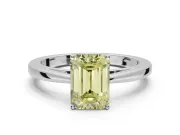Emerald Cut Cathedral Engagement Ring Setting for a Fancy Yellow Lab-Grown Diamond | White Gold - Design NV-24626