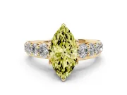 Marquise Graduated Engagement Ring Setting for a Fancy Yellow Lab-Grown Diamond | Yellow Gold