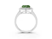 Heart-Shaped Halo Engagement Ring Setting for a Fancy Green Lab-Grown Diamond | Sterling Silver - Design NV-24719