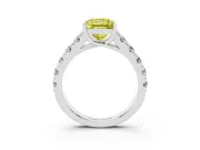 Princess Cut Engagement Ring Setting for a Fancy Yellow Lab-Grown Diamond | Sterling Silver - Design NV-24643