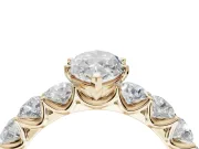 Marquise Side Stone Engagement Ring Setting | Scalloped Prong Accents | Yellow Gold