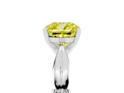Cushion Cut Floral Engagement Ring Setting for a Fancy Yellow Lab-Grown Diamond | White Gold