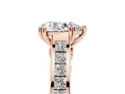 Pear-Shaped Cathedral Channel Set Engagement Ring Setting | Double Claw Prongs | Rose Gold