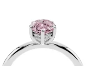 Marquise Hidden Halo Ring Setting for a Fancy Pink Lab-Grown Diamond | Sterling Silver