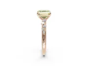 Asscher Cut Graduated Solitaire Engagement Ring Setting for a Fancy Yellow Lab-Grown Diamond | Rose Gold