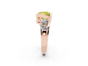 Princess Cut Bezel Bypass Engagement Ring Setting for a Fancy Yellow Lab-Grown Diamond | Rose Gold