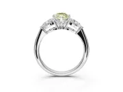 Marquise Three-Stone Ring Setting for a Fancy Yellow Lab-Grown Diamond | Pear Side Stones | Platinum