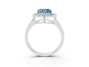 Heart-Shaped Halo Engagement Ring Setting for a Fancy Blue Lab-Grown Diamond | Sterling Silver - Design NV-24719