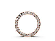 Round Lab-Grown Diamond Channel Set Open Circle Pendant Necklace | Smooth Rims | Rose Gold