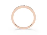 Round Lab-Grown Diamond Graduated Men's Wedding Band | Recessed Bead-Set Row | Rose Gold