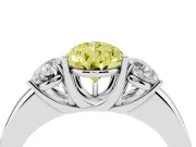 Pear-Shaped Three Stone Engagement Ring Setting for a Fancy Yellow Lab-Grown Diamond | Matching Side Stones | Platinum