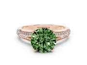 Round Split Shank Engagement Ring Setting for a Fancy Green Lab-Grown Diamond | Rose Gold