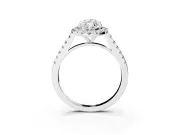 Marquise Halo Engagement Ring Setting | Pave Shoulders | Sterling Silver