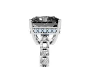 Radiant Cut Hidden Halo Engagement Ring Setting for a Black Center | Sterling Silver