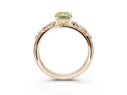 Emerald Cut Graduated Solitaire Engagement Ring Setting for a Fancy Yellow Lab-Grown Diamond | Rose Gold