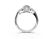 Marquise 3-Stone Engagement Ring Setting for a Fancy Green Lab-Grown Diamond | Sterling Silver