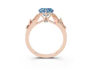Heart-Shaped Leaf Solitaire Engagement Ring Setting for a Fancy Blue Lab-Grown Diamond | Rose Gold