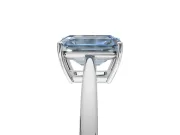 Emerald Cut Cathedral Solitaire Engagement Ring Setting for a Fancy Blue Lab-Grown Diamond | Open Shoulders | Platinum