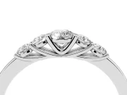 Round Lab-Grown Diamond Five-Stone Wedding Band | Trellis Gallery | Sterling Silver