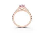 Marquise Graduated Split Shank Engagement Ring Setting for a Fancy Pink Lab-Grown Diamond | Rose Gold