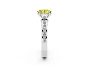 Oval Channel Set Solitaire Engagement Ring Setting for a Fancy Yellow Lab-Grown Diamond | Princess Channel | White Gold