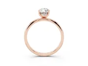 Pear-Shaped Micro-Prong Hidden Halo Engagement Ring Setting | Plain Band | Rose Gold