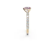 Heart-Shaped Shared Prong Engagement Ring Setting for a Fancy Pink Lab-Grown Diamond | Yellow Gold