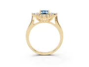 Emerald Cut Engagement Ring Setting for a Fancy Blue Lab-Grown Diamond | Yellow Gold - Design NV-24790