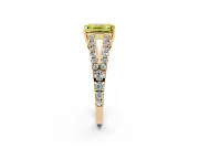 Emerald Cut Graduated Split Shank Engagement Ring Setting for a Fancy Yellow Lab-Grown Diamond | Yellow Gold