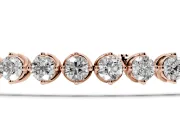 Round Lab-Grown Diamond Prong Set Tennis Bracelet | Single Row | Rose Gold
