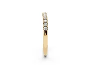 Round Diamond Curved Eternity Band Set in Yellow gold with Pavé Shared Prongs