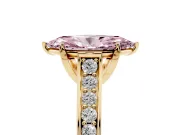 Marquise Graduated Pavé Engagement Ring Setting for a Fancy Pink Lab-Grown Diamond | Yellow Gold