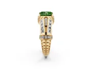 Radiant Cut Vintage Milgrain Engagement Ring Setting for a Fancy Green Lab-Grown Diamond | Hidden Halo | Yellow Gold