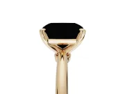 Radiant Cut Solitaire Engagement Ring Setting for a Fancy Pink Lab-Grown Diamond | Tapered Plain Band | Yellow Gold
