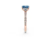 Asscher Cut Hidden Halo Engagement Ring Setting for a Fancy Blue Lab-Grown Diamond | Rose Gold