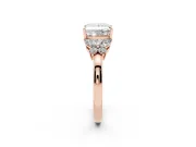 Princess Cut Diamond Solitaire Floral Ring Set in Rose gold with Marquise Petals and Prong Setting