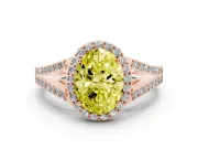Oval Split Shank Halo Engagement Ring Setting for a Fancy Yellow Lab-Grown Diamond | Rose Gold