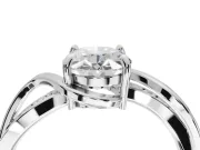 Oval Bypass Solitaire Engagement Ring Setting | Pavé and Plain Strands | Sterling Silver