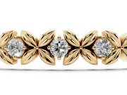 Round Lab-Grown Diamond XOXO Tennis Bracelet | Petal X Links | Yellow Gold