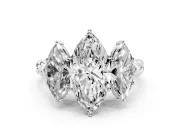 Marquise Three Stone Engagement Ring Setting | Braided Band | Platinum