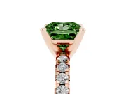 Princess Cut Pavé Solitaire Engagement Ring Setting for a Fancy Green Lab-Grown Diamond | Rose Gold