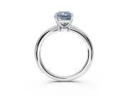 Radiant Cut Solitaire Engagement Ring Setting for a Fancy Blue Lab-Grown Diamond | Tapered Plain Band | White Gold