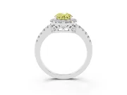 Oval Halo Engagement Ring Setting for a Fancy Yellow Lab-Grown Diamond | Pavé Band | Sterling Silver