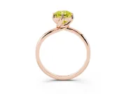Radiant Cut Bypass Solitaire Engagement Ring Setting for a Fancy Yellow Lab-Grown Diamond | Plain Band | Rose Gold