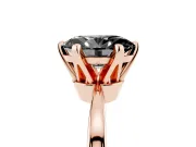 Oval Tapered Solitaire Engagement Ring Setting for a Black Center | Claw Prong Head | Rose Gold